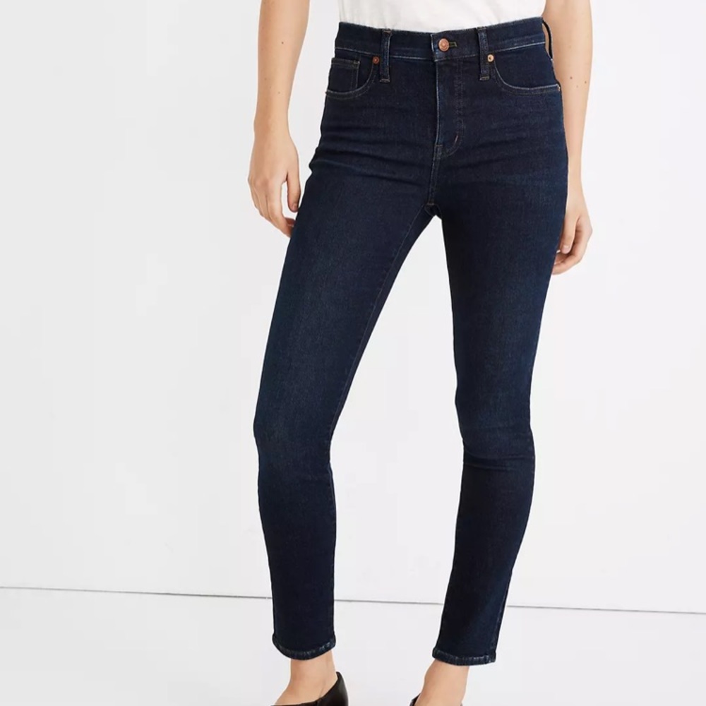 Madewell Dark Blue Skinny Jean 9" Mid-Rise Skinny Jeans in Orland Wash TENCEL 23